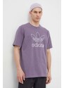 Bavlněné tričko adidas Originals Trefoil Tee fialová barva, s aplikací, IR7992