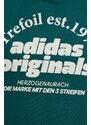 Mikina adidas Originals pánská, zelená barva, s kapucí, s potiskem, IS1412