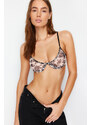 Trendyol Ten-Black Tulle Floral Capless Knitted Bra