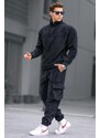 Madmext Men's Black Zipper Collar Fleece Tracksuit 5931