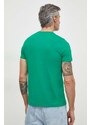 Bavlněné tričko Tommy Hilfiger zelená barva, s aplikací