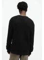 Bavlněný svetr AllSaints ILLUND černá barva, hřejivý