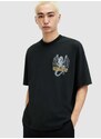 Bavlněné tričko AllSaints DRAGONSKULL černá barva, s potiskem