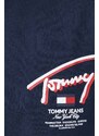 Bavlněné tričko Tommy Jeans tmavomodrá barva, s potiskem