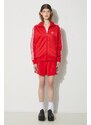 Kraťasy adidas Originals dámské, červená barva, s aplikací, high waist, IP2957