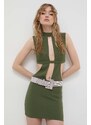 Šaty Aniye By zelená barva, mini