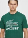 Bavlněné tričko Lacoste zelená barva, s potiskem