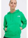 Mikina The North Face W Essential Hoodie dámská, zelená barva, s kapucí, s aplikací, NF0A7ZJDPO81