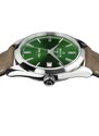 Protek Watches Stříbrné pánské hodinky Milus s koženým páskem Snow Star Boreal Green 39MM Automatic