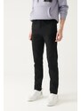 Avva Men's Black 5 Pocket Cotton Slim Fit Slim Fit Trousers