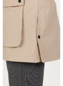 AC&Co / Altınyıldız Classics Men's Beige Hooded Stand Collar Standard Fit Warm Windproof Coat