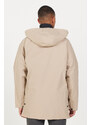 AC&Co / Altınyıldız Classics Men's Beige Hooded Stand Collar Standard Fit Warm Windproof Coat