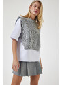 Happiness İstanbul Women's Gray Sweater Knitted T-Shirt