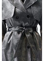 Trendyol Anthracite Oversize Wide Cut Belted Trench Coat