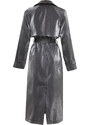 Trendyol Anthracite Oversize Wide Cut Belted Trench Coat