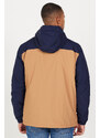 AC&Co / Altınyıldız Classics Men's Navy Blue-Mink Standard Fit Normal Cut High Neck Cold Proof Fleece Side Pocket Coat