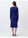 Jimmy Key Cobalt Window Detailed Long Sleeve Elegant Midi Dress