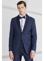 ALTINYILDIZ CLASSICS Men's Navy Blue Slim Fit Slim Fit Camouflage Shawl Collar Woolen Tuxedo Suit