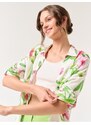 Jimmy Key Ecru Long Sleeve Floral Linen Shirt