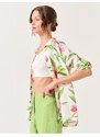 Jimmy Key Ecru Long Sleeve Floral Linen Shirt