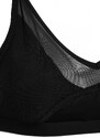 Trendyol Black Support/Shaping Tulle Detail Barter Neck Knitted Sports Bra