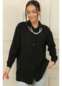 By Saygı Pearl Necklace Collar Buttoned Front Shirt Tunic