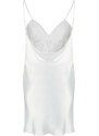 Trendyol Curve White Mini Satin Woven Bridal Nightgown