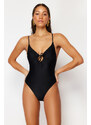 Trendyol Black Balcony Tie Regular Swimsuit