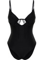 Trendyol Black Balcony Tie Regular Swimsuit