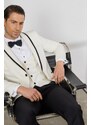 ALTINYILDIZ CLASSICS Men's White Slim Fit Slim Fit Shawl Collar Dobby Vest Tuxedo Suit