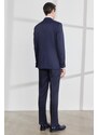 ALTINYILDIZ CLASSICS Men's Navy Blue Slim Fit Slim Fit Dovetail Neck Dobby Vest Tuxedo Suit