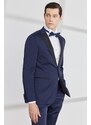 ALTINYILDIZ CLASSICS Men's Navy Blue Slim Fit Slim Fit Swallow Collar Tuxedo Suit