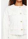 Trendyol White Button Detailed Denim Jacket