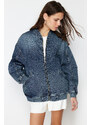 Trendyol Dark Blue Bomber Denim Jacket