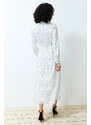 Trendyol White Textured Quality Polka Dot Lined Woven Dress