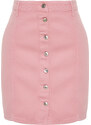 Trendyol Curve Pink Buttoned Mini Denim Skirt