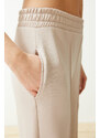 Trendyol Premium Stone Ribbed Stitch Straight/Plain Fit Knit Sweatpants