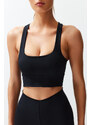 Trendyol Premium Black Support/Shaping Back Detail Halter Neck Knitted Sports Bra