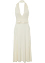 Trendyol Bridal Ecru Belted Maxi Knitted Tie Beach Dress