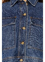 Trendyol Dark Blue More Sustainable Pocket Detailed Denim Jacket