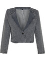 Trendyol Gray Waistband Crop Blazer Denim Jacket