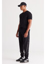 AC&Co / Altınyıldız Classics Men's Black Standard Fit Regular Fit Printed Sweatpants