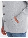 Ombre Clothing Módní šedá mikina na knoflíky V2 SSZP-0171