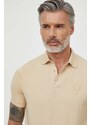 Polo tričko Karl Lagerfeld béžová barva