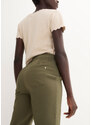 bonprix Strečové capri kalhoty bez zapínání Zelená