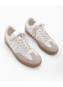 Marjin Women's Sneaker Laced Flat Sole Sports Shoes Thione Beige