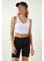 Happiness İstanbul White Strappy Shaper Sports Bra