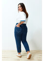 Trendyol Curve Blue High Waist Mom Fit Jeans