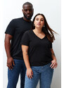 Trendyol Plus Size T-Shirt 2-Pack Comfortable 100% Cotton Regular/Regular Fit T-Shirt