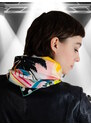 Monika Nowak Hedvábný šátek 90x90cm Život v barevných tónech, 100% saténové morušové hedvábí 16 mómí, oboustranný digitální tisk, ručně šité okraje